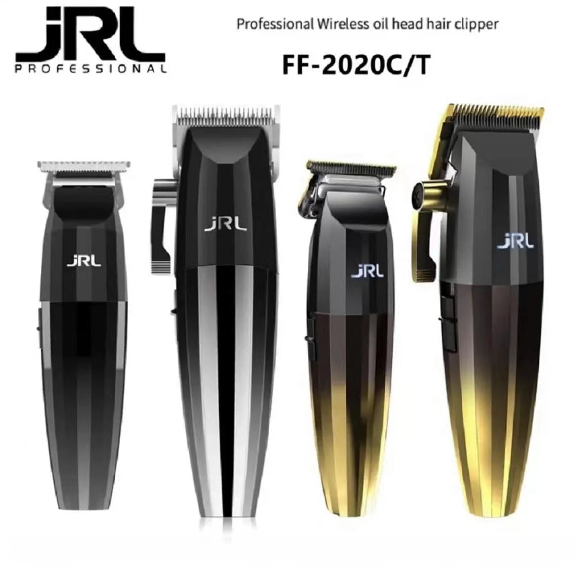 JRL FreshFade 2020T-G Trimmer - Professional Hair Trimmer w/Cool Blade Technology for Men's Grooming - Rechargeable Trimmer w/Stainless Steel Blades and Corrosion Proof (Gold)